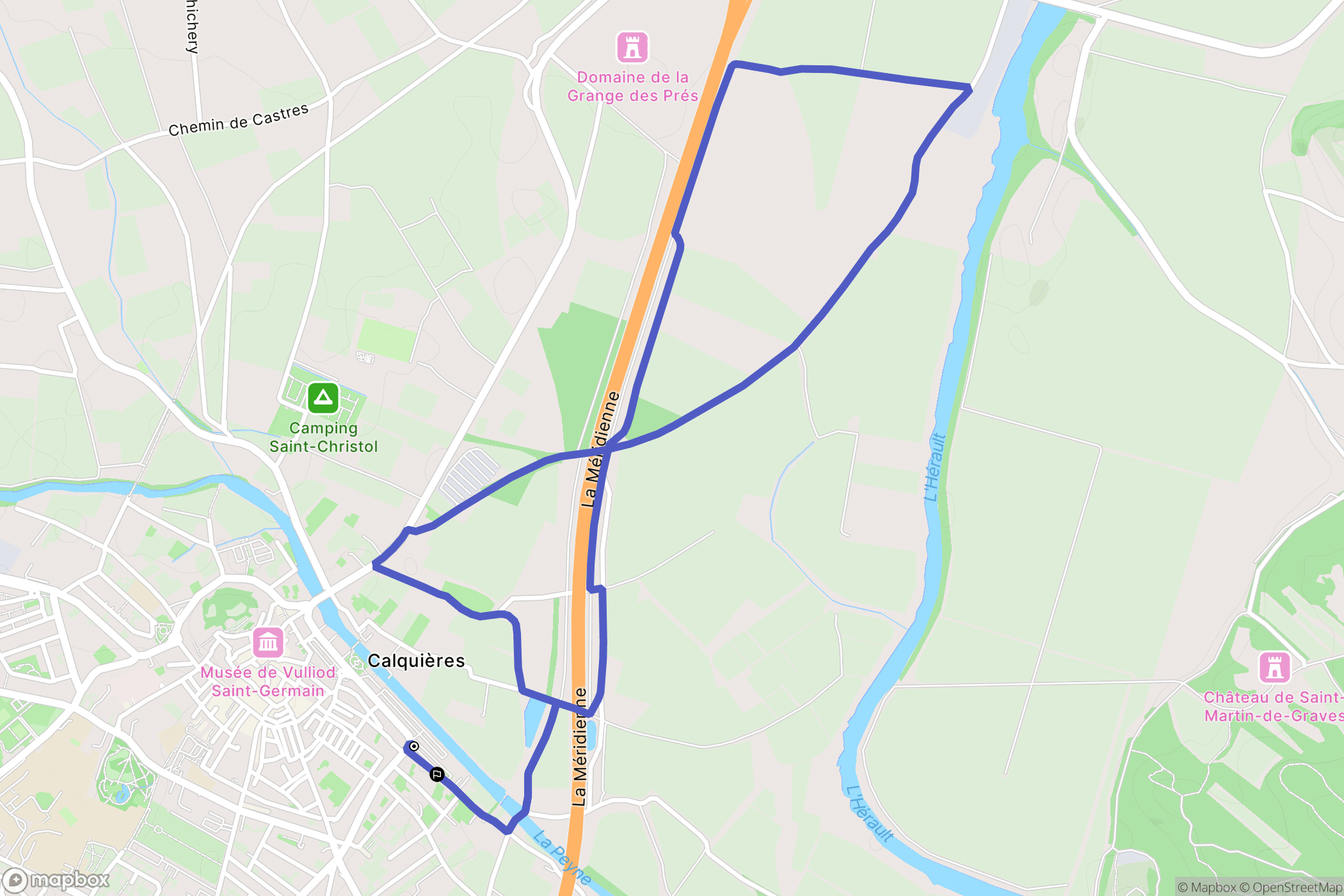 Pézenas : carte du parcours de randonnée - France