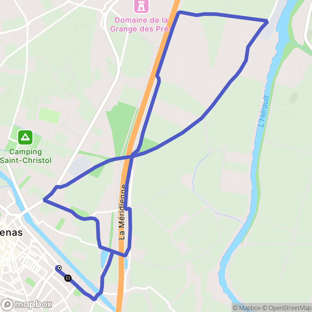 Pézenas : carte du parcours de randonnée - France