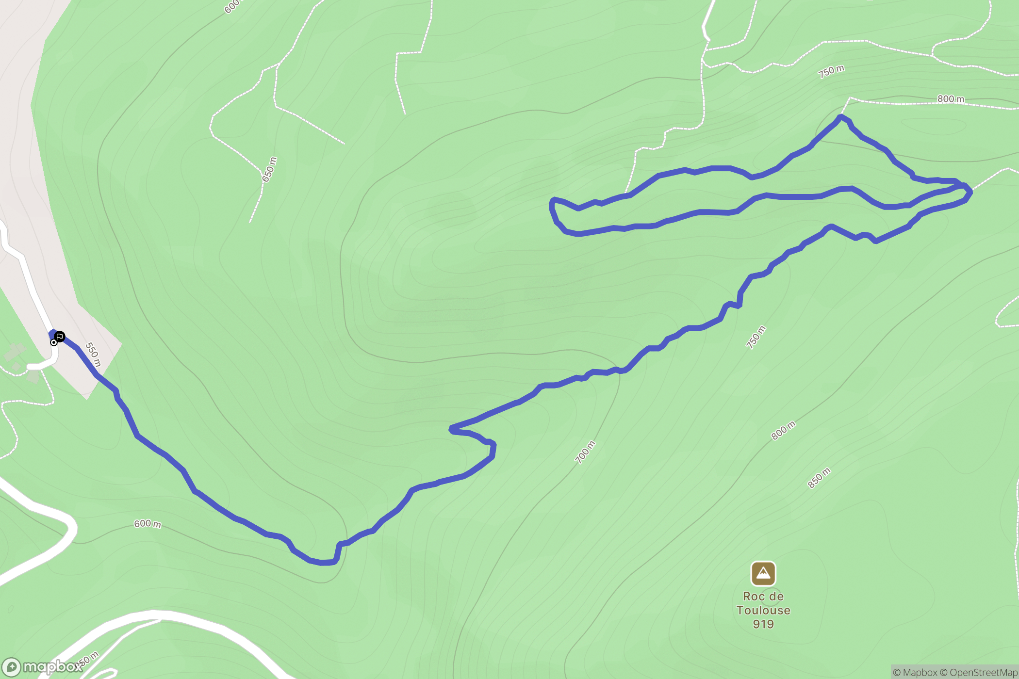 Belesta : carte du parcours de randonnée - France