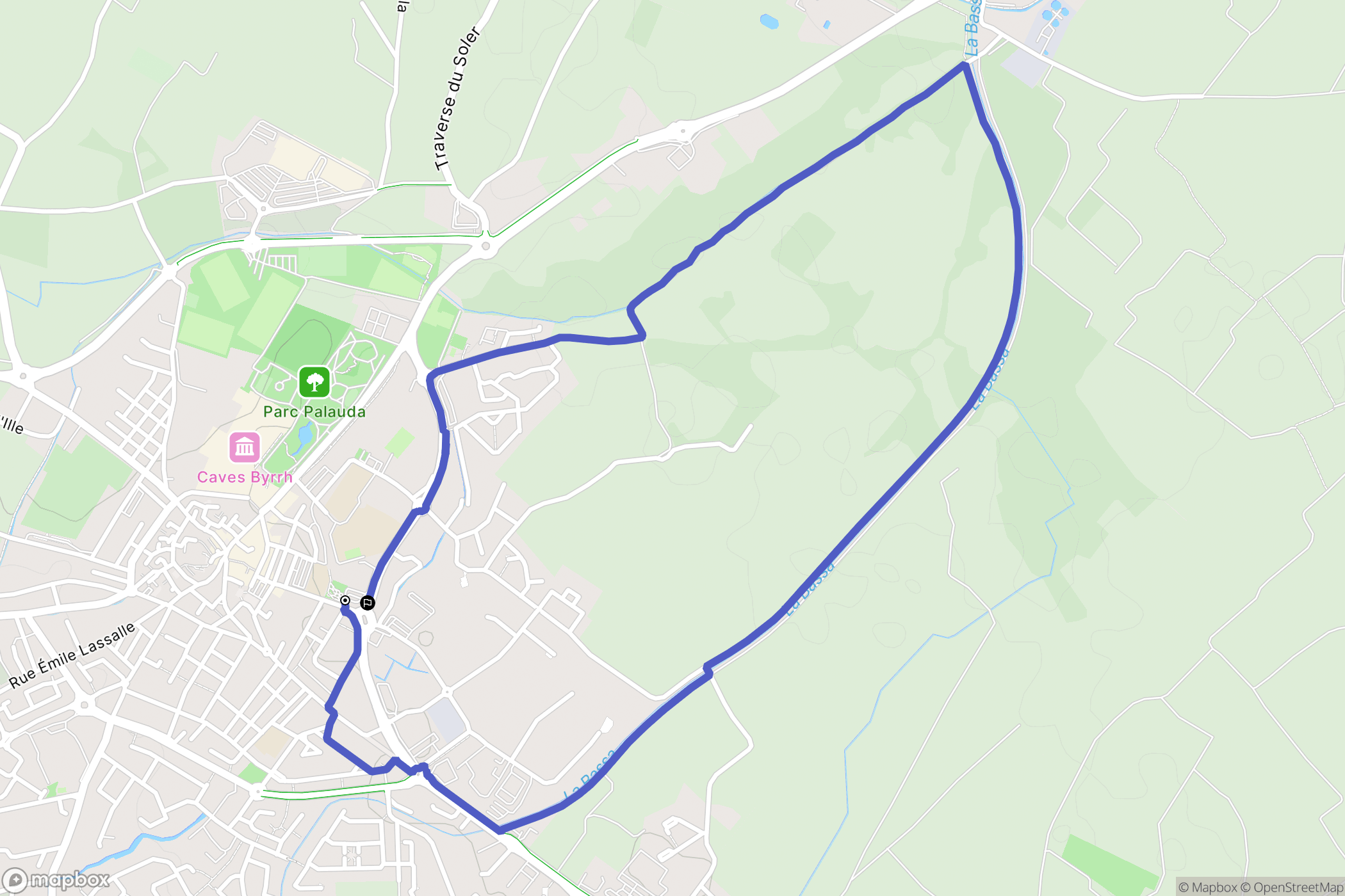 Thuir : carte du parcours de randonnée - France