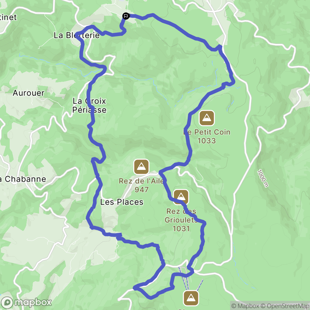 Saint-Nicolas-des-Biefs : carte du parcours de randonnée - France