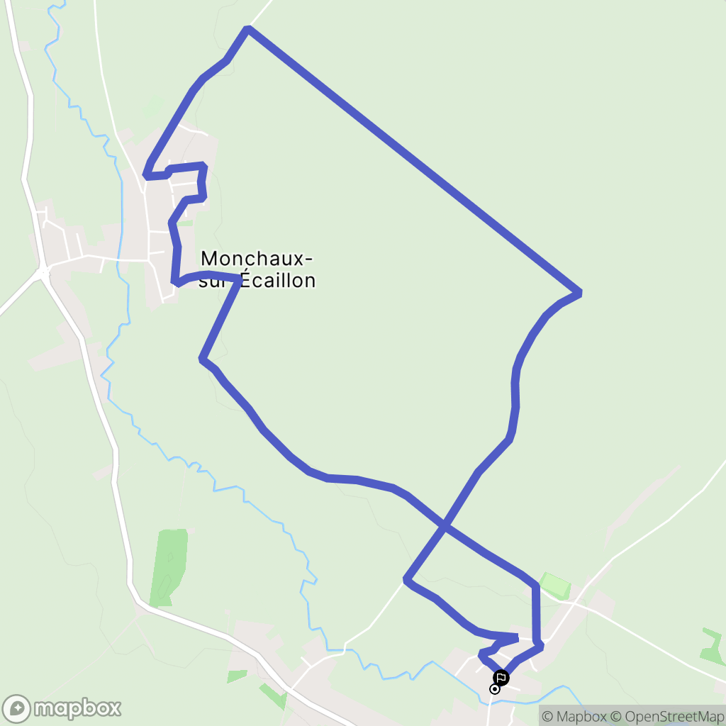 Verchain-Maugré : carte du parcours de randonnée - France