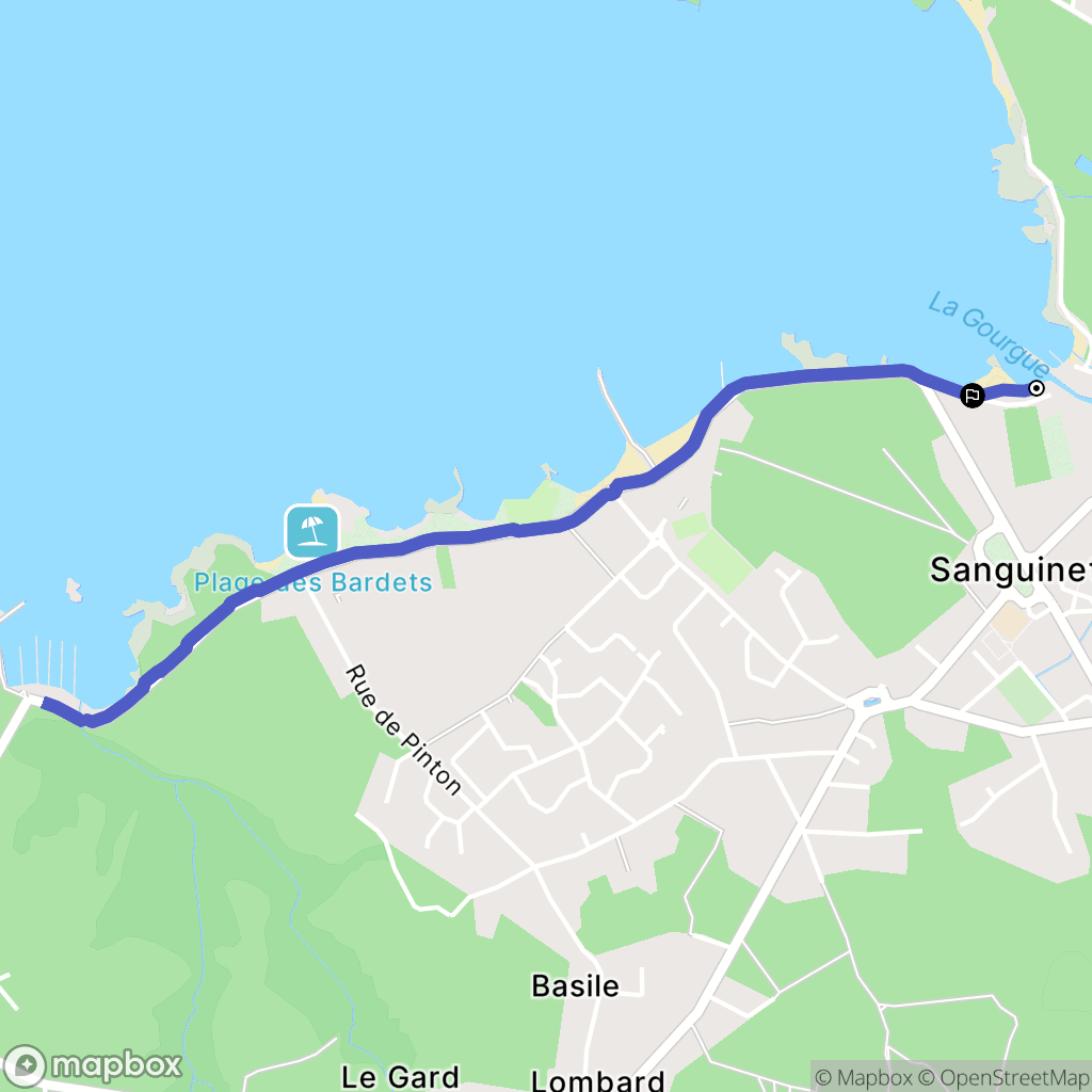 Sanguinet : carte du parcours de randonnée - France