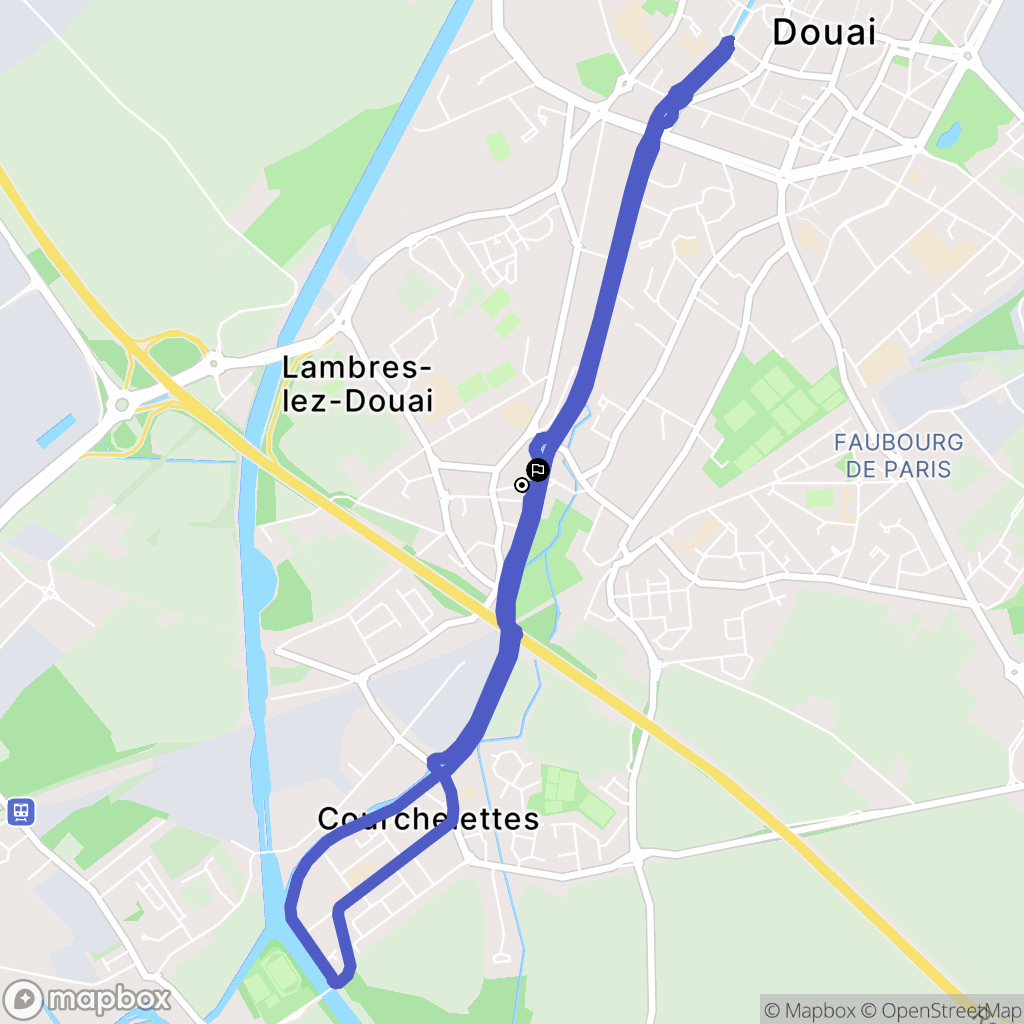 Lambres-Lez-Douai : carte du parcours de randonnée - France