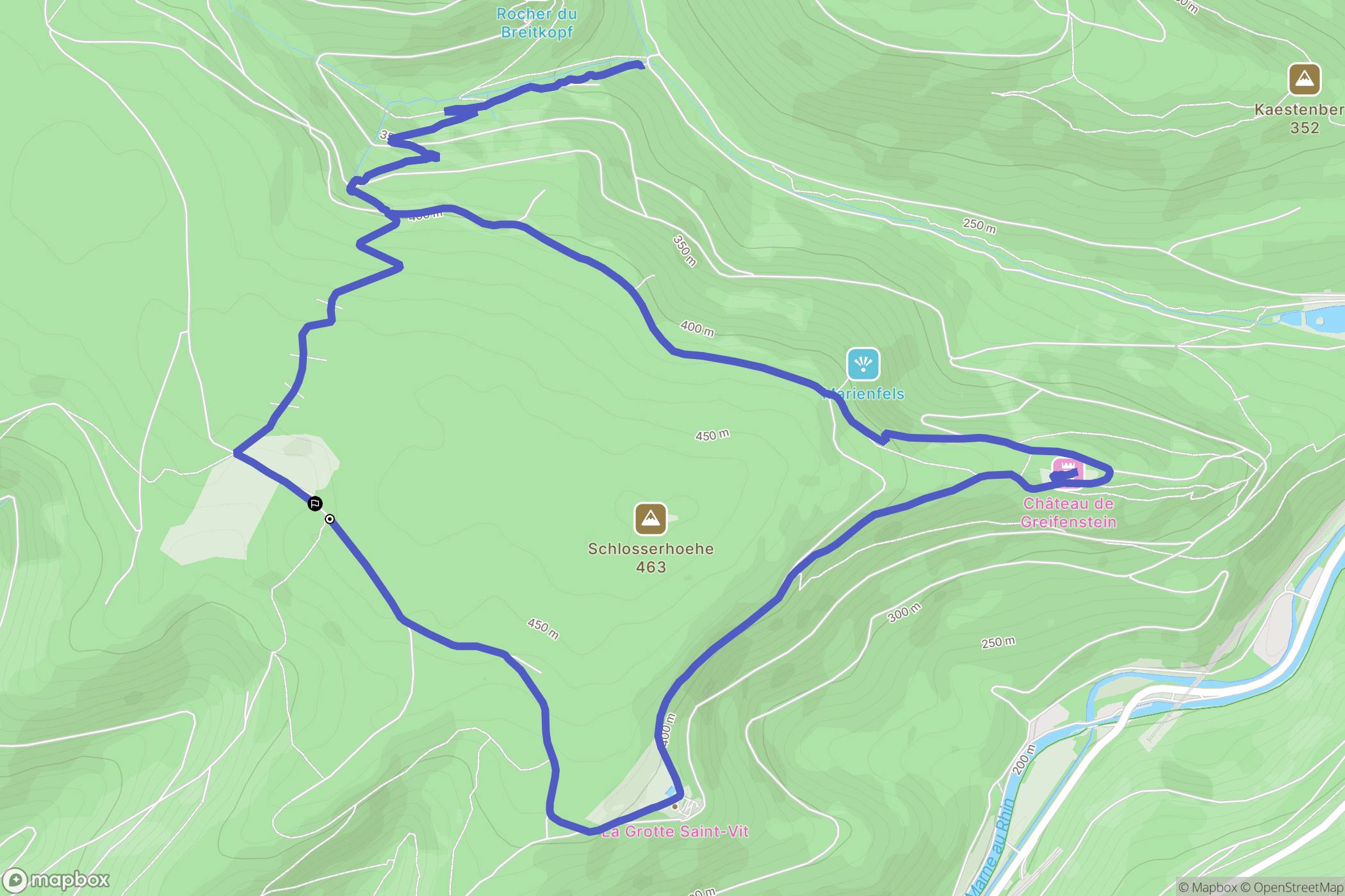 Saverne : carte du parcours de randonnée - France