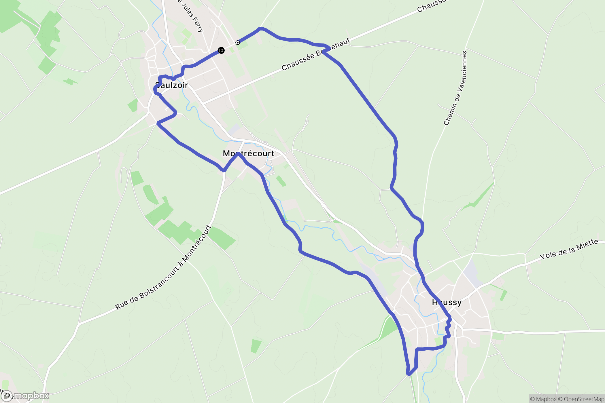 Saulzoir : carte du parcours de randonnée - France