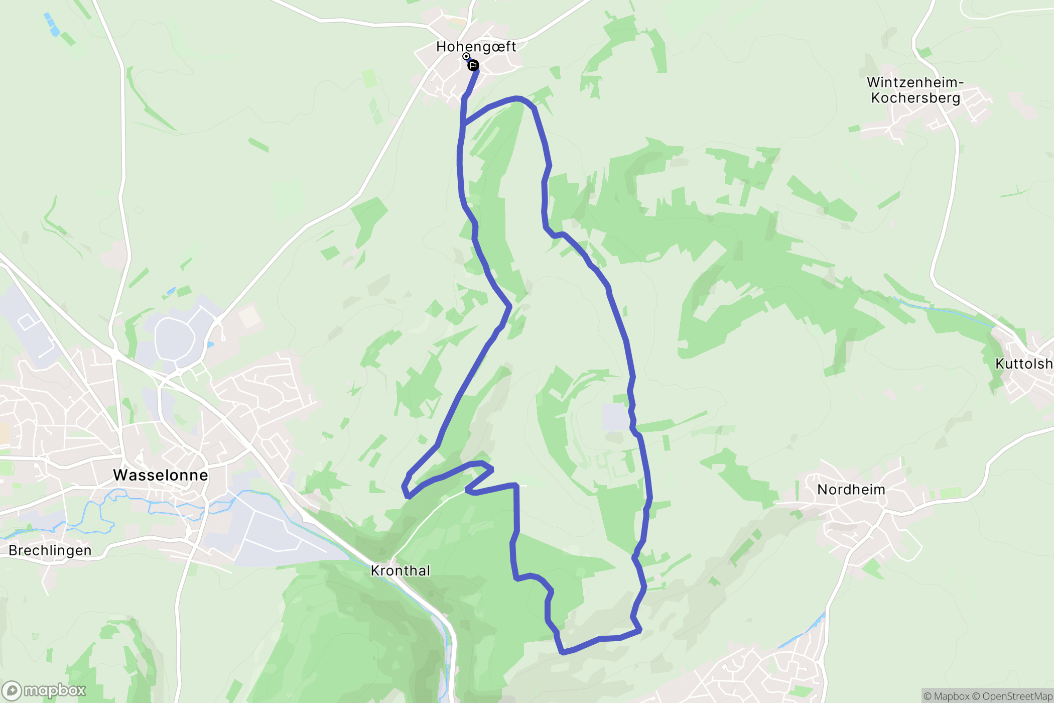 Hohengœft : carte du parcours de randonnée - France