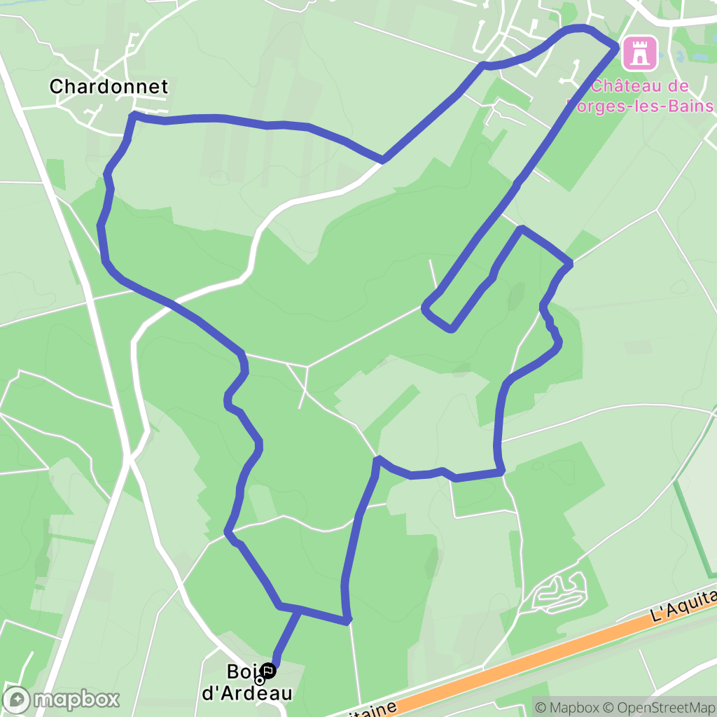 Forges-les-Bains : carte du parcours de randonnée - France