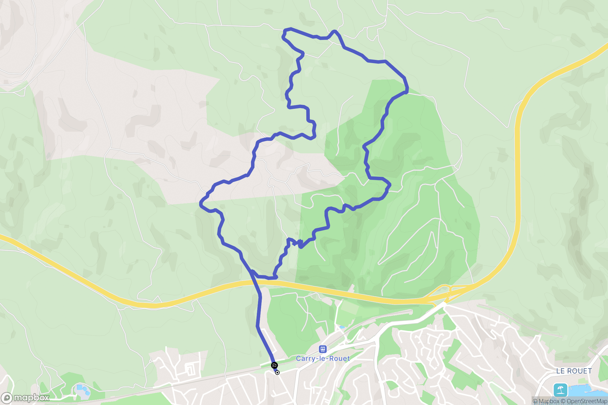 Carry-le-Rouet : carte du parcours de randonnée - France