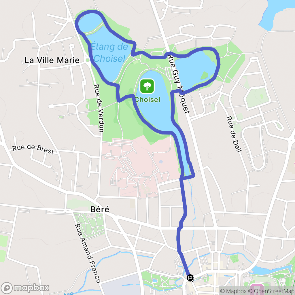 Châteaubriant : carte du parcours de randonnée - France