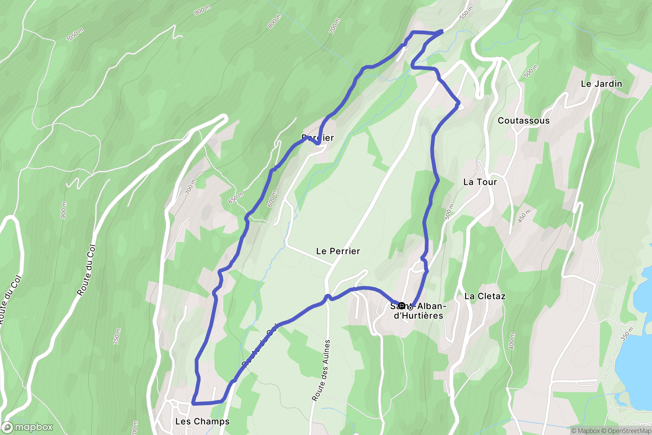 Saint-Alban-d'Hurtières : carte du parcours de randonnée - France
