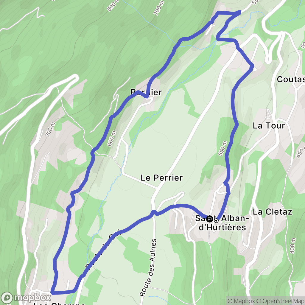 Saint-Alban-d'Hurtières : carte du parcours de randonnée - France