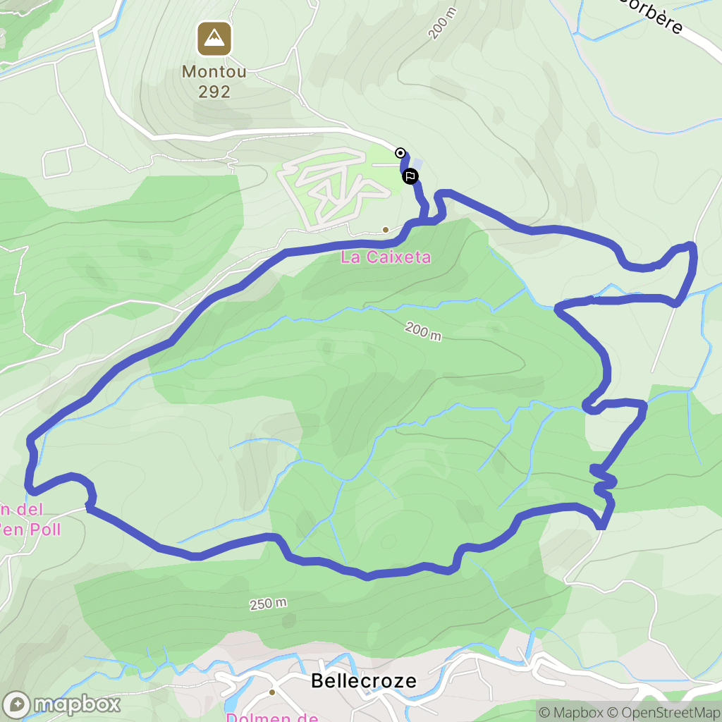 Corbère-les-Cabanes : carte du parcours de randonnée - France