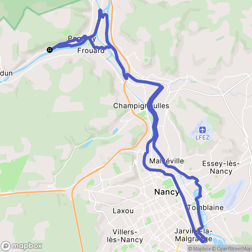 Liverdun : carte du parcours de randonnée - France