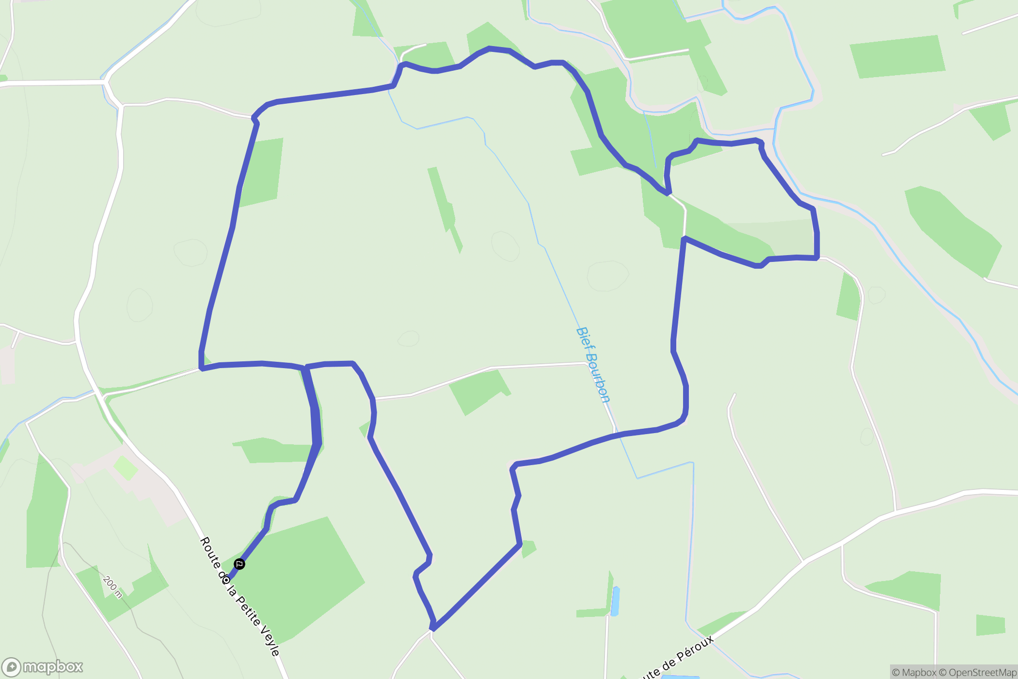 Biziat : carte du parcours de randonnée - France