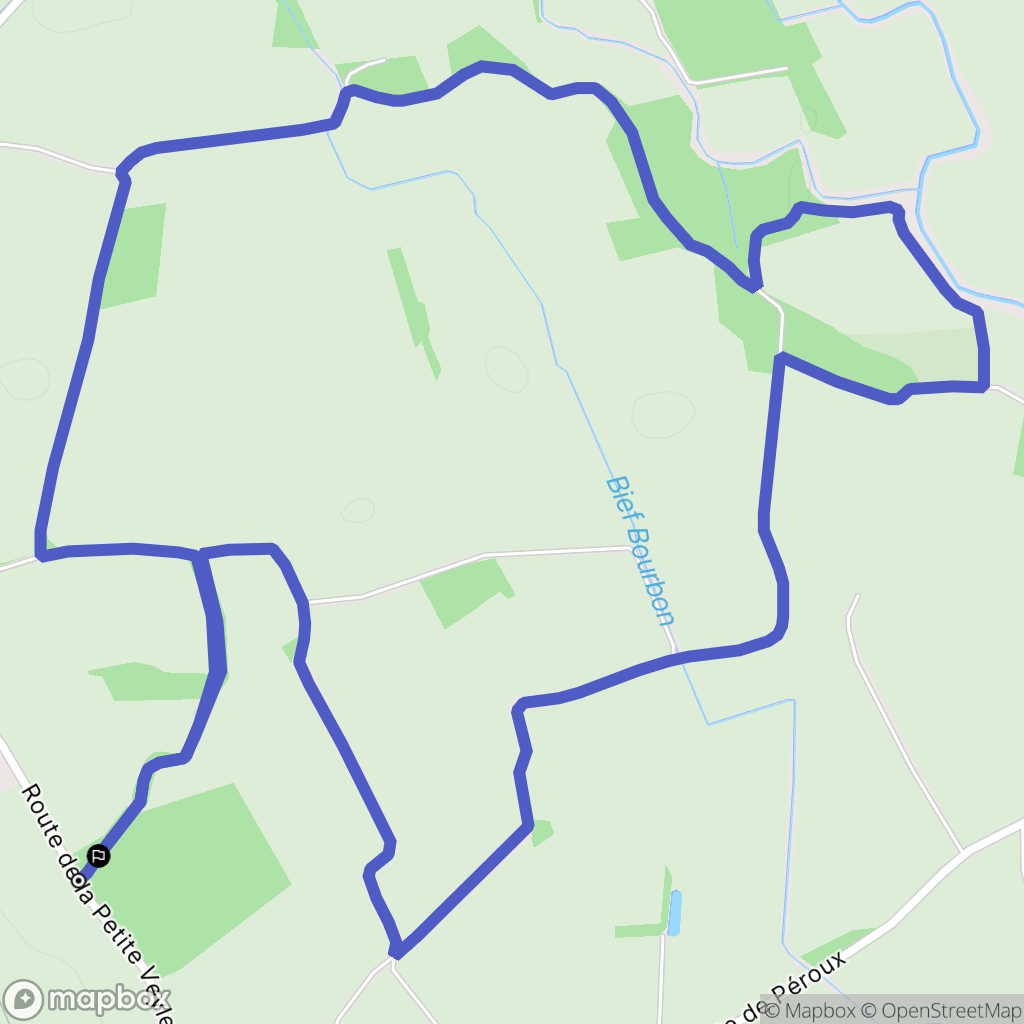 Biziat : carte du parcours de randonnée - France