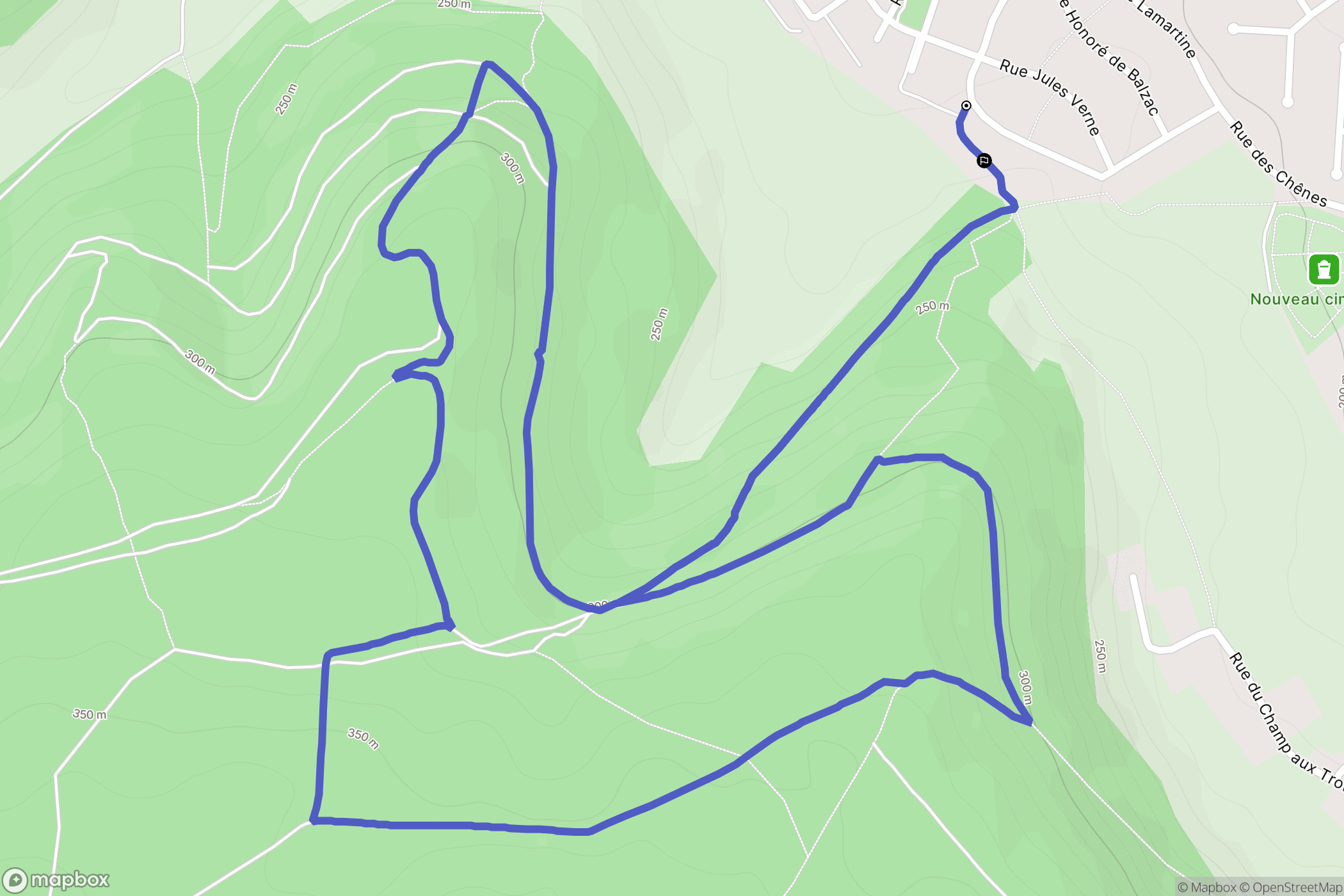 Fameck : carte du parcours de randonnée - France