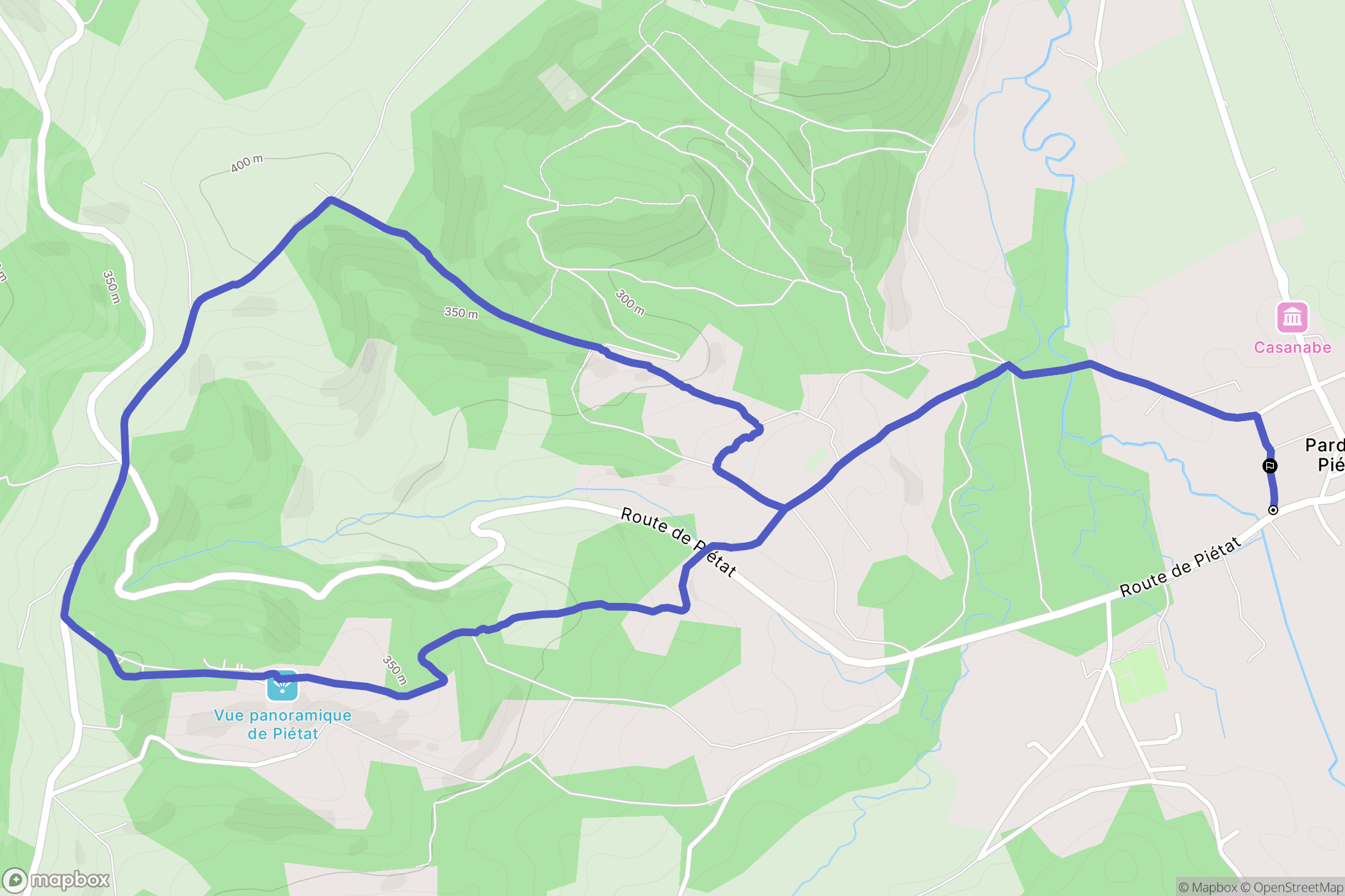 Pardies-Piétat : carte du parcours de randonnée - France