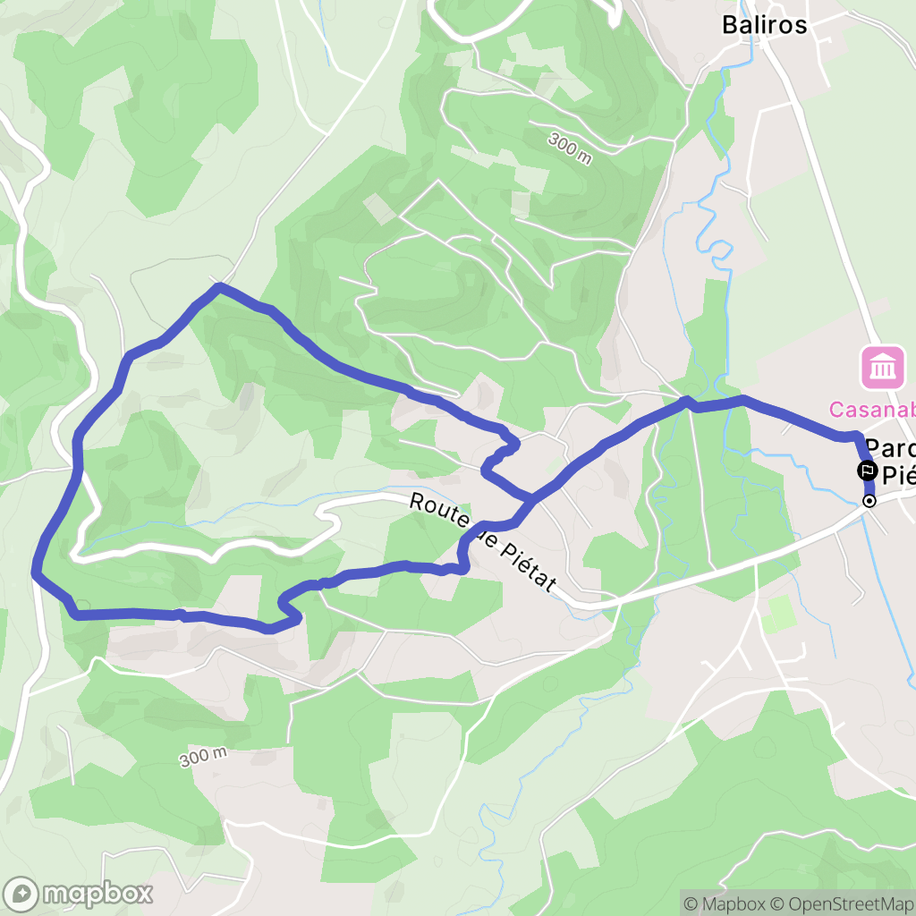 Pardies-Piétat : carte du parcours de randonnée - France