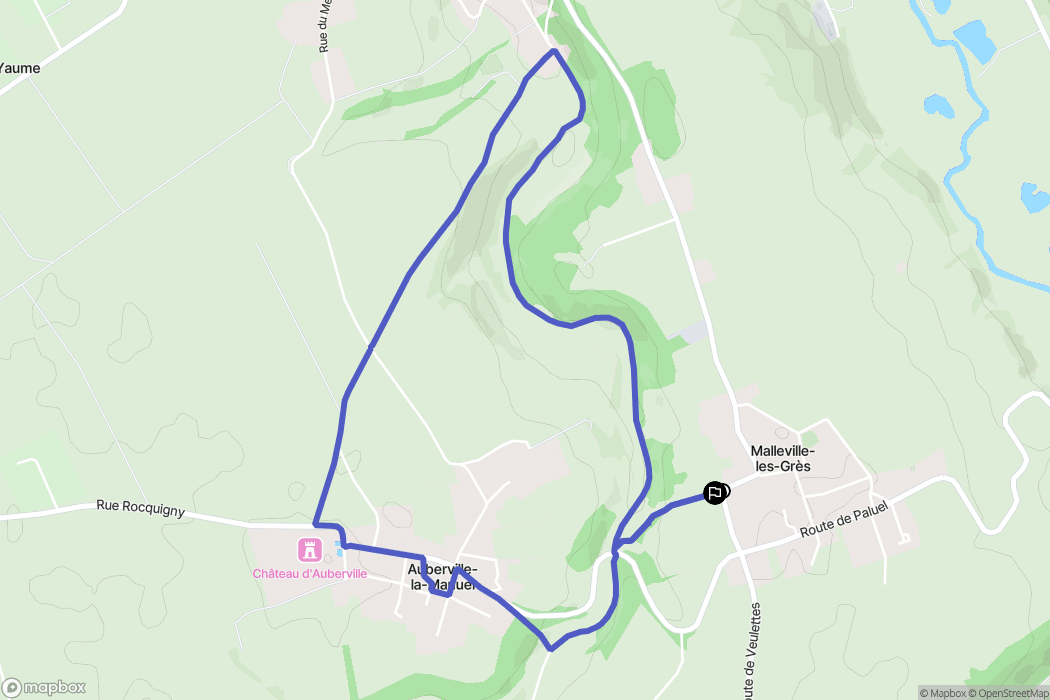 Malleville-les-Grès : carte du parcours de randonnée - France