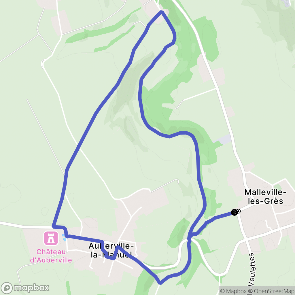 Malleville-les-Grès : carte du parcours de randonnée - France