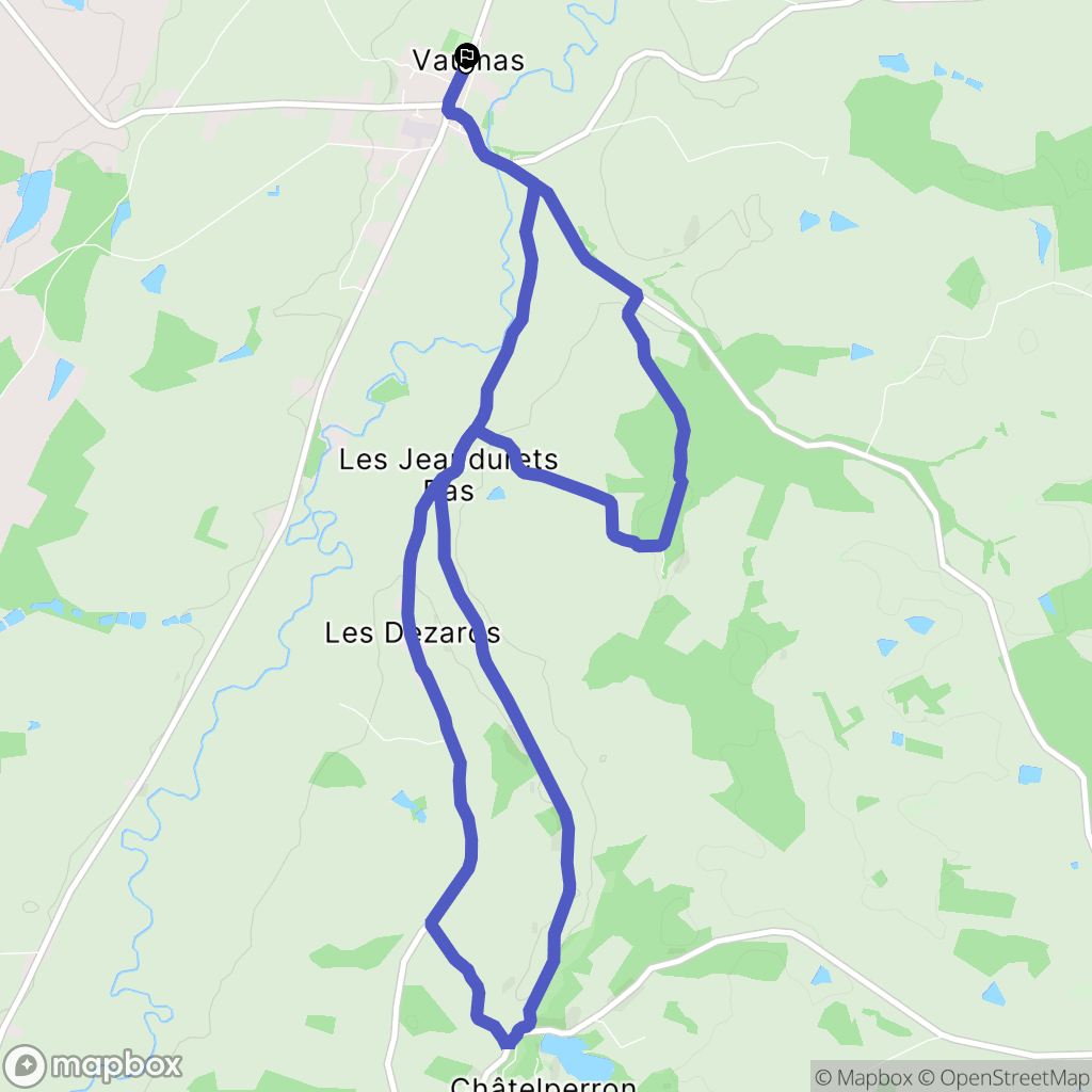 Vaumas : carte du parcours de randonnée - France