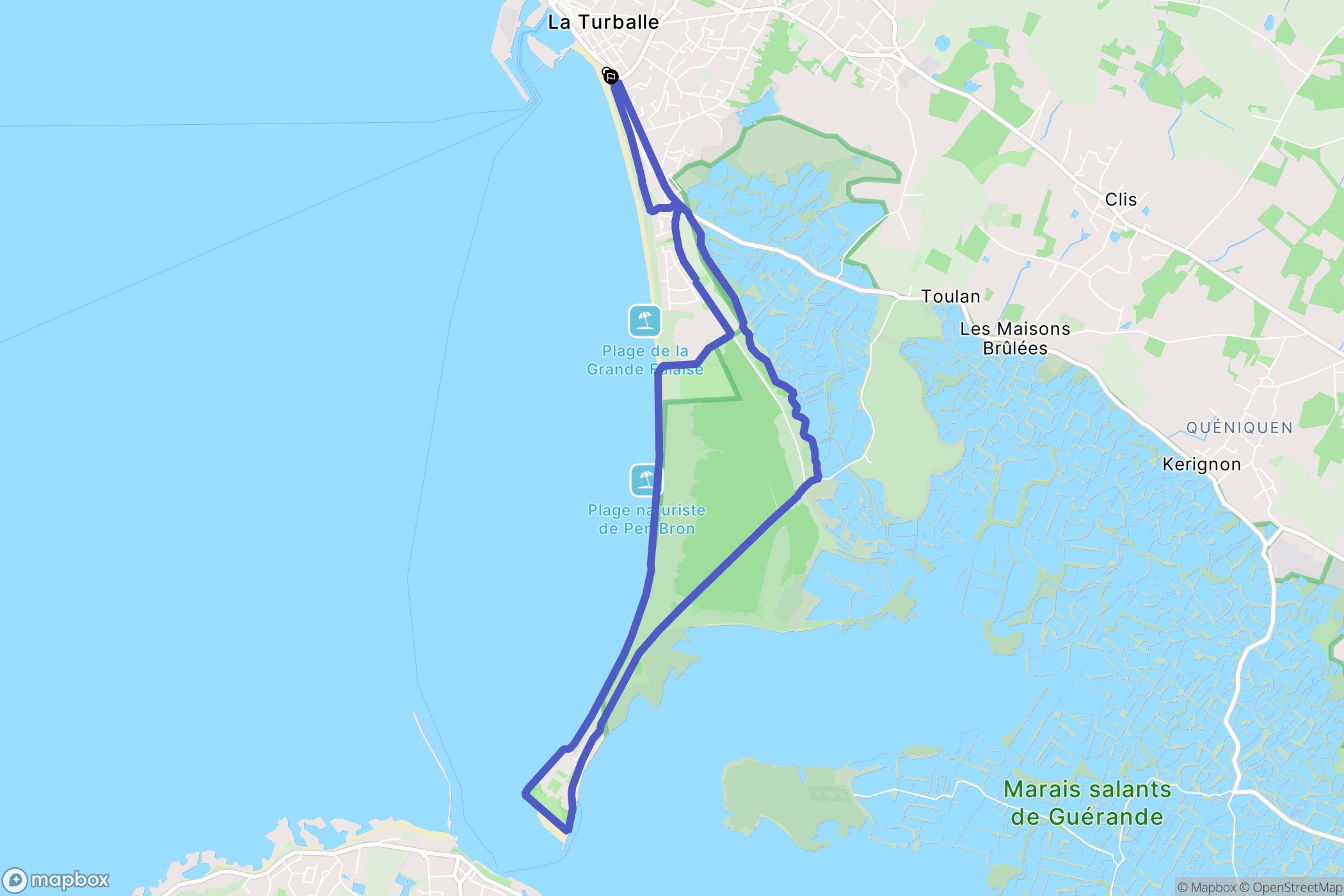 La Turballe : carte du parcours de randonnée - France