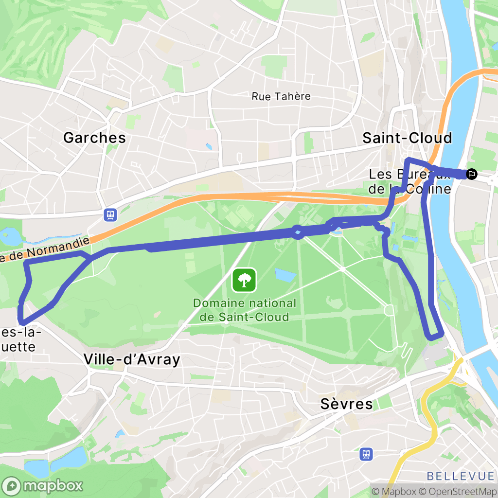 Boulogne-Billancourt : carte du parcours de randonnée - France