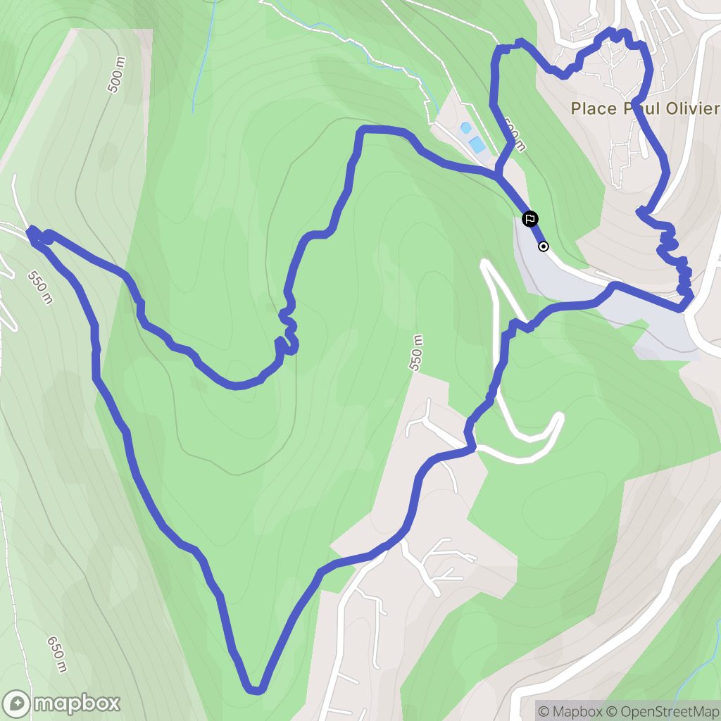 Levens : carte du parcours de randonnée - France