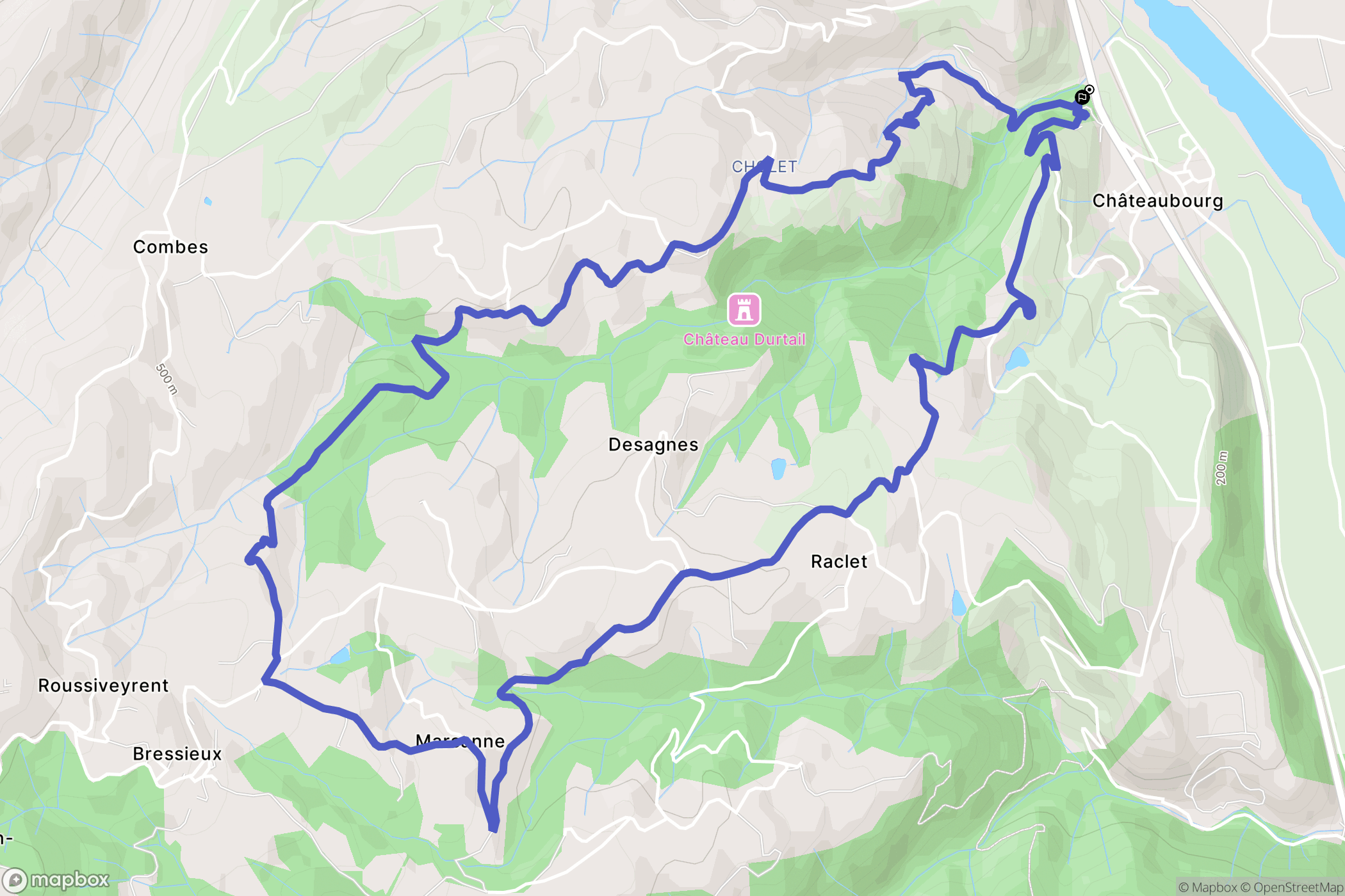Chateaubourg : carte du parcours de randonnée - France
