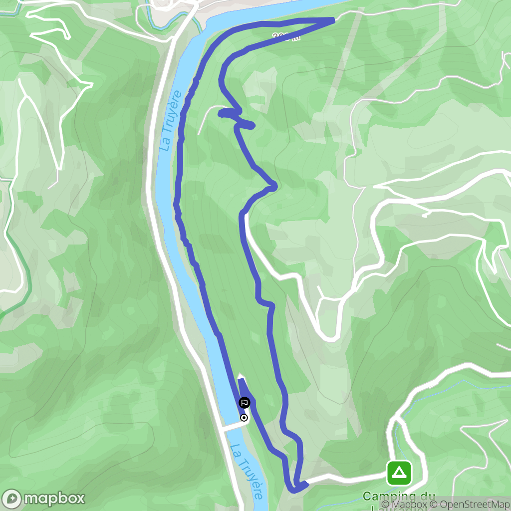 Campouriez : carte du parcours de randonnée - France