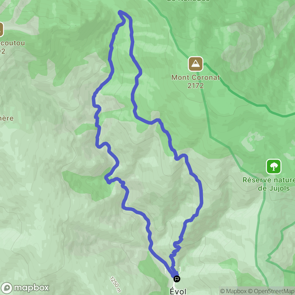 Olette : carte du parcours de randonnée - France