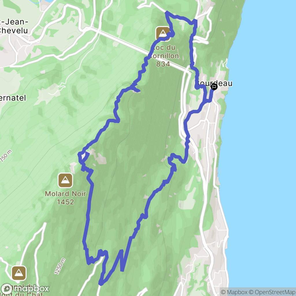 Bourdeau : carte du parcours de randonnée - France
