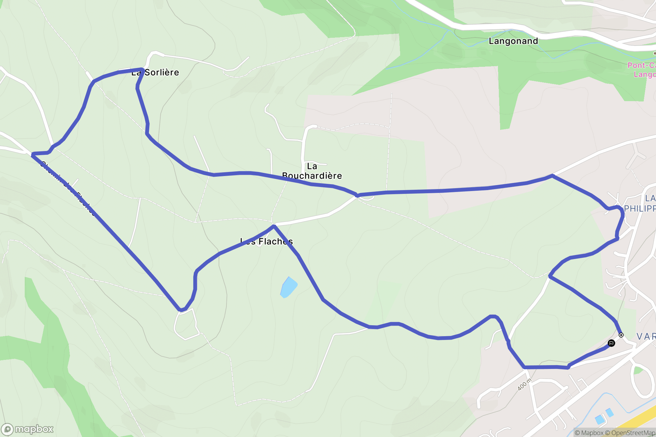 Saint-Chamond : carte du parcours de randonnée - France