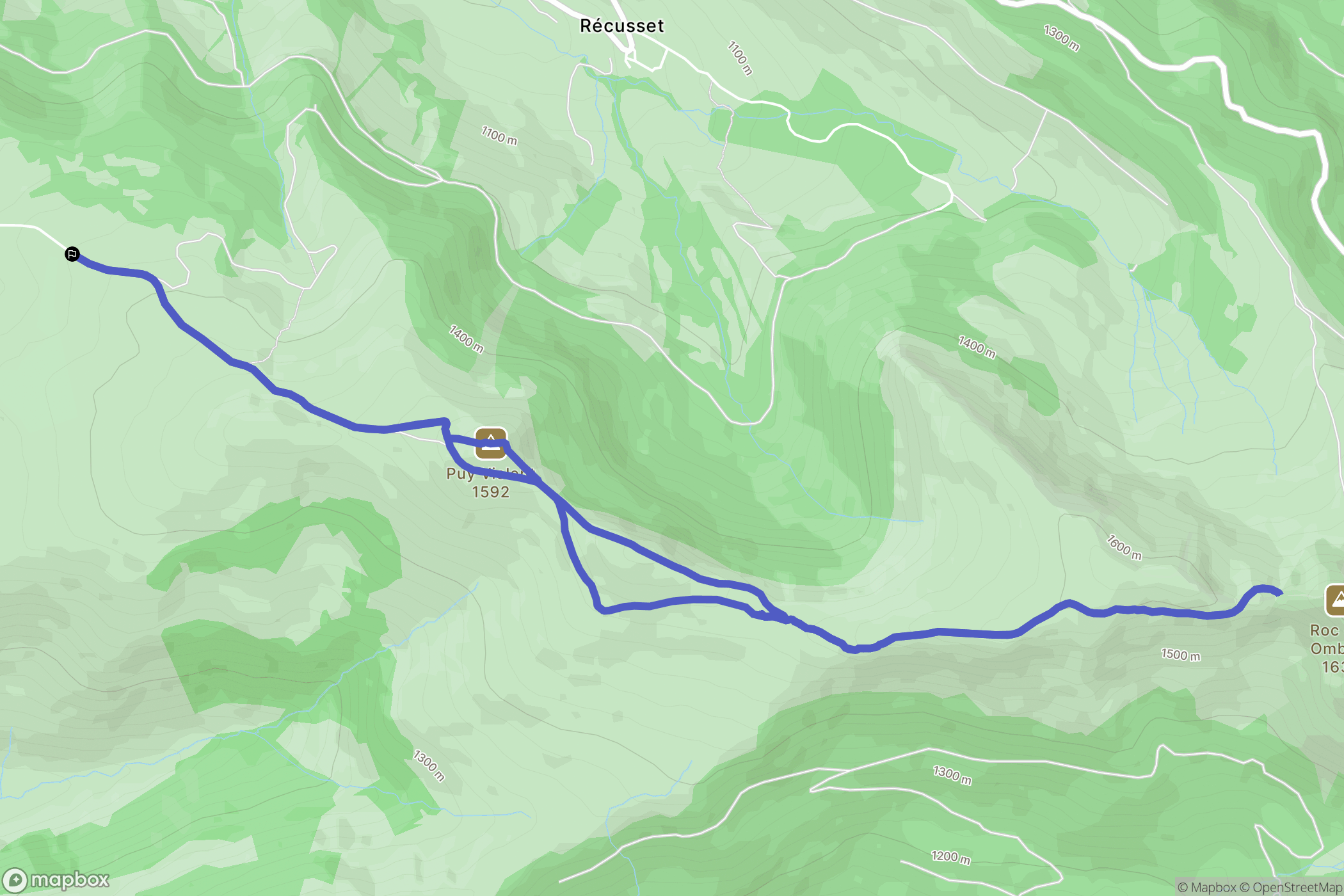 Saint-Paul-de-Salers : carte du parcours de randonnée - France