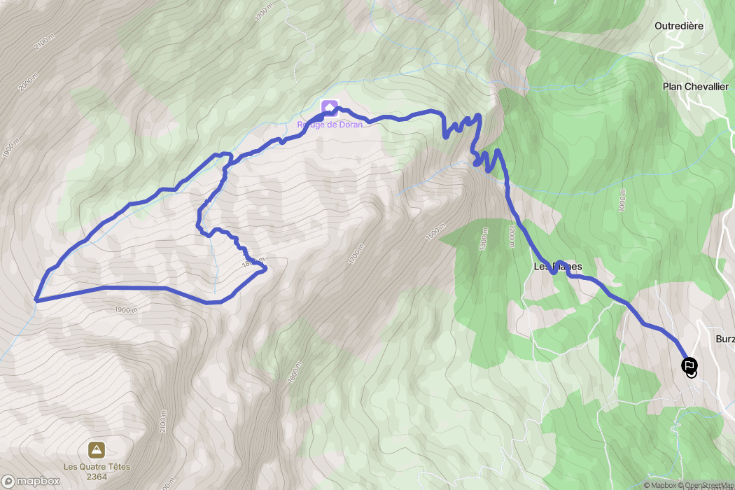 Sallanches : carte du parcours de randonnée - France