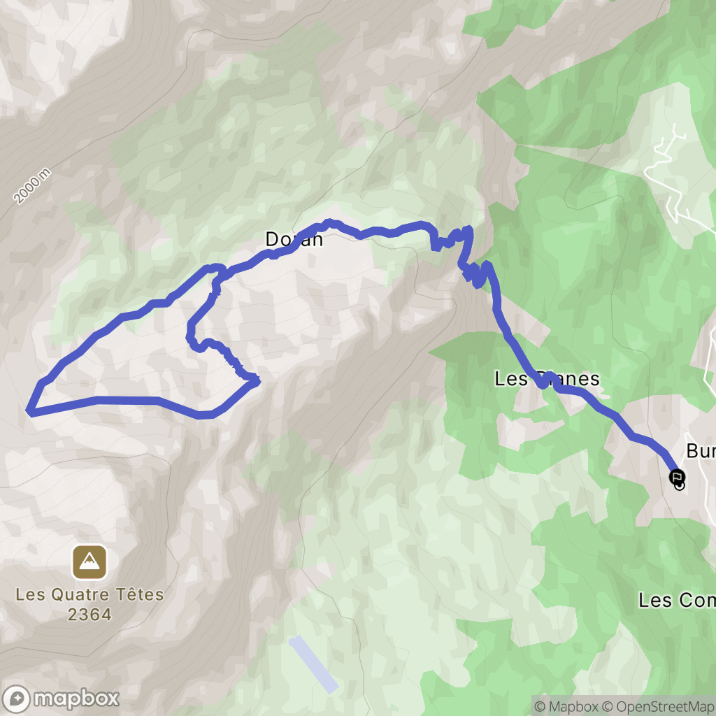 Sallanches : carte du parcours de randonnée - France