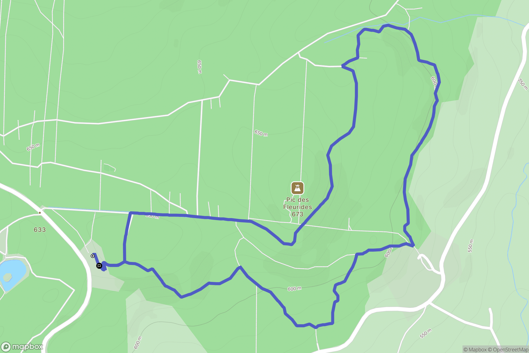 Sallèdes : carte du parcours de randonnée - France