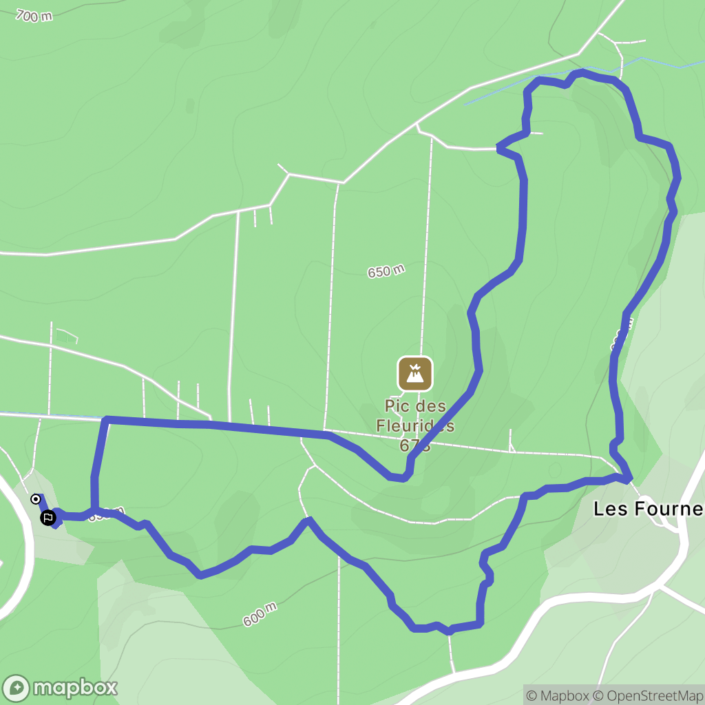 Sallèdes : carte du parcours de randonnée - France