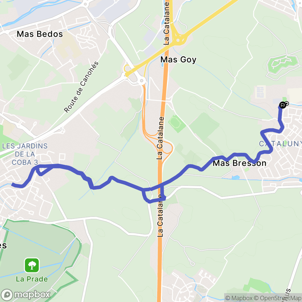 Perpignan : carte du parcours de randonnée - France