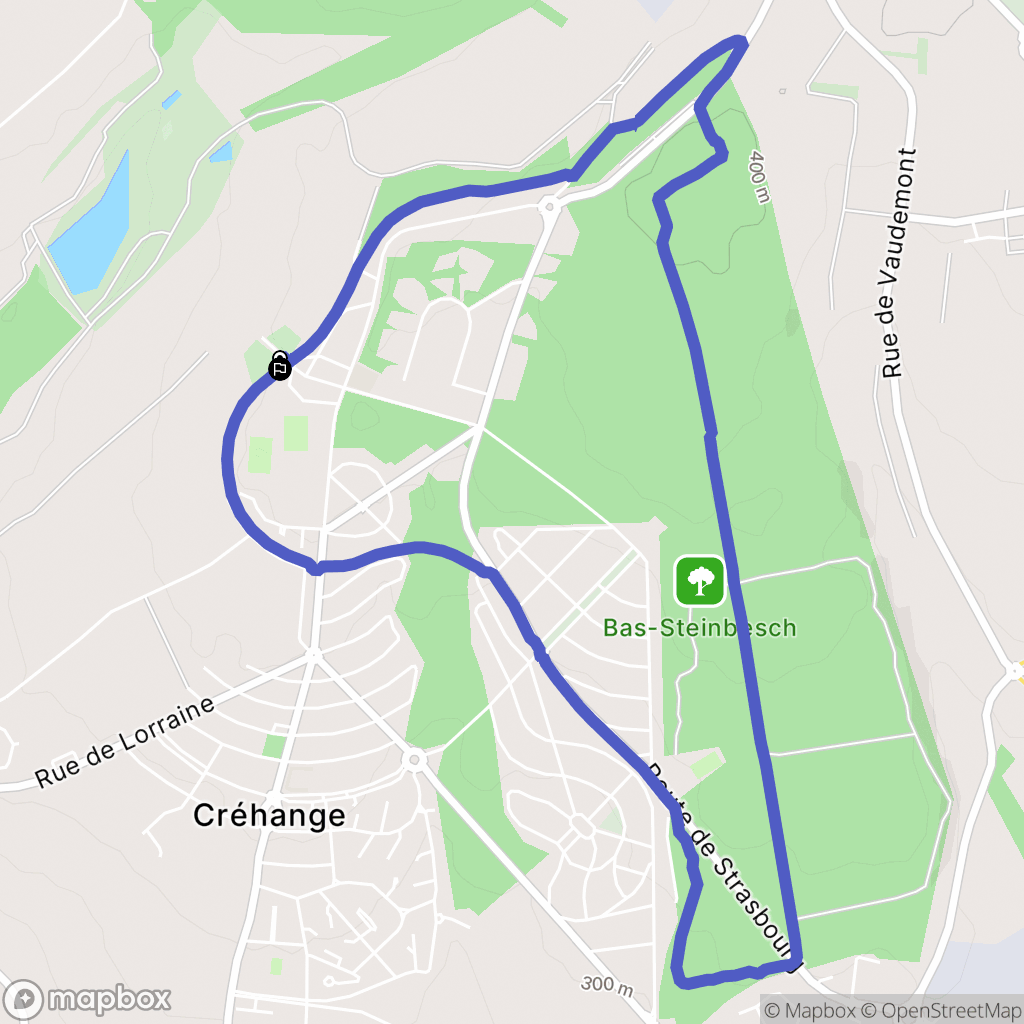 Créhange : carte du parcours de randonnée - France