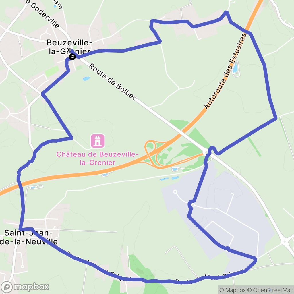 Beuzeville-la-Grenier : carte du parcours de randonnée - France