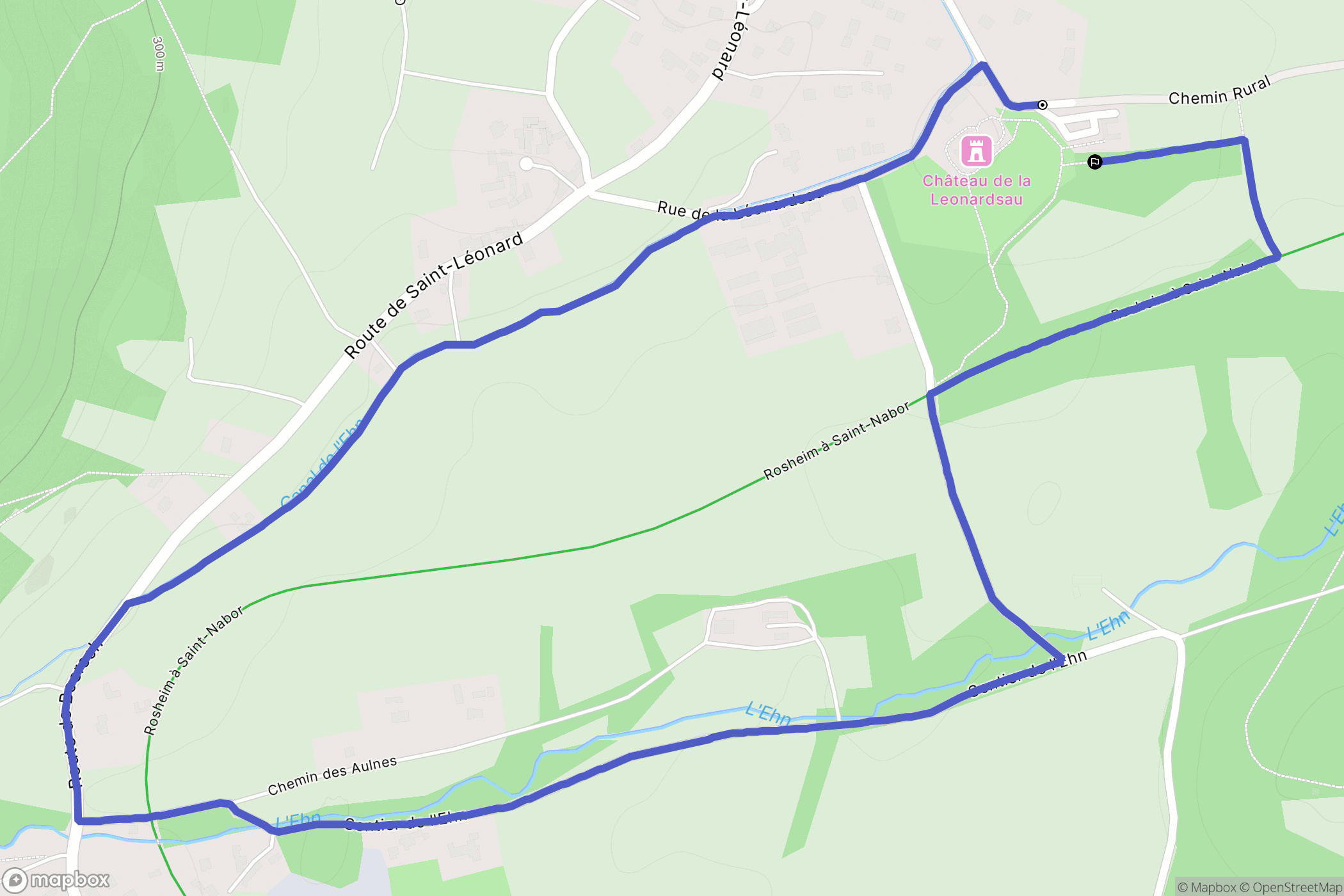 Obernai : carte du parcours de randonnée - France