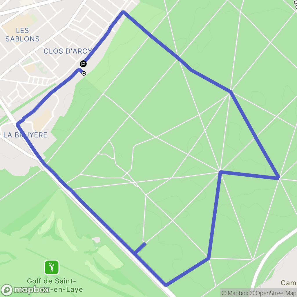 Poissy : carte du parcours de randonnée - France