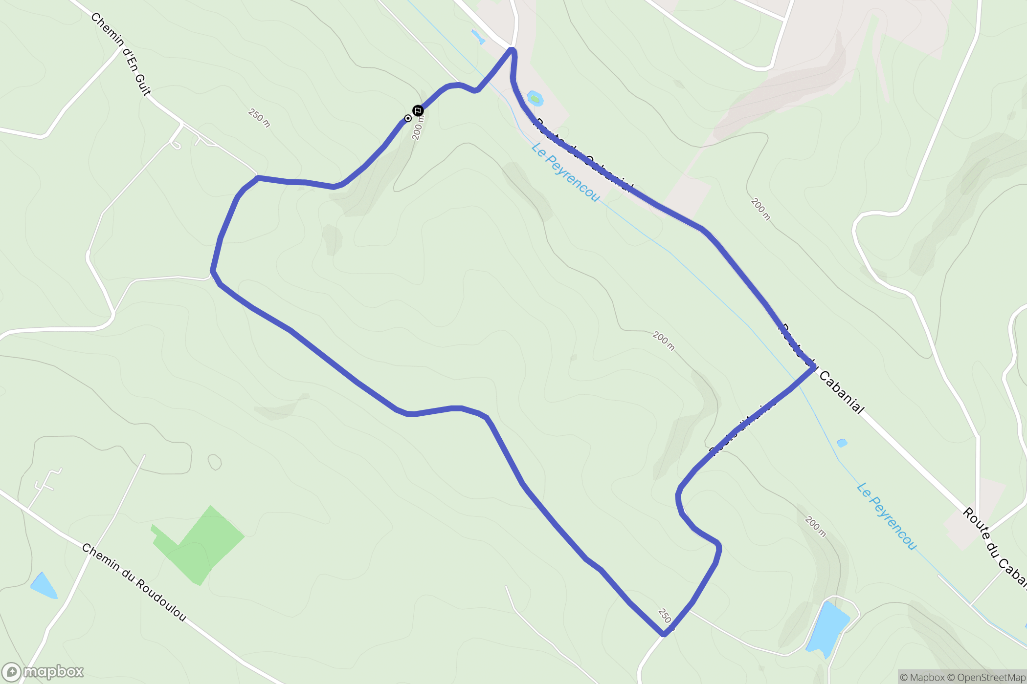 Le Faget : carte du parcours de randonnée - France