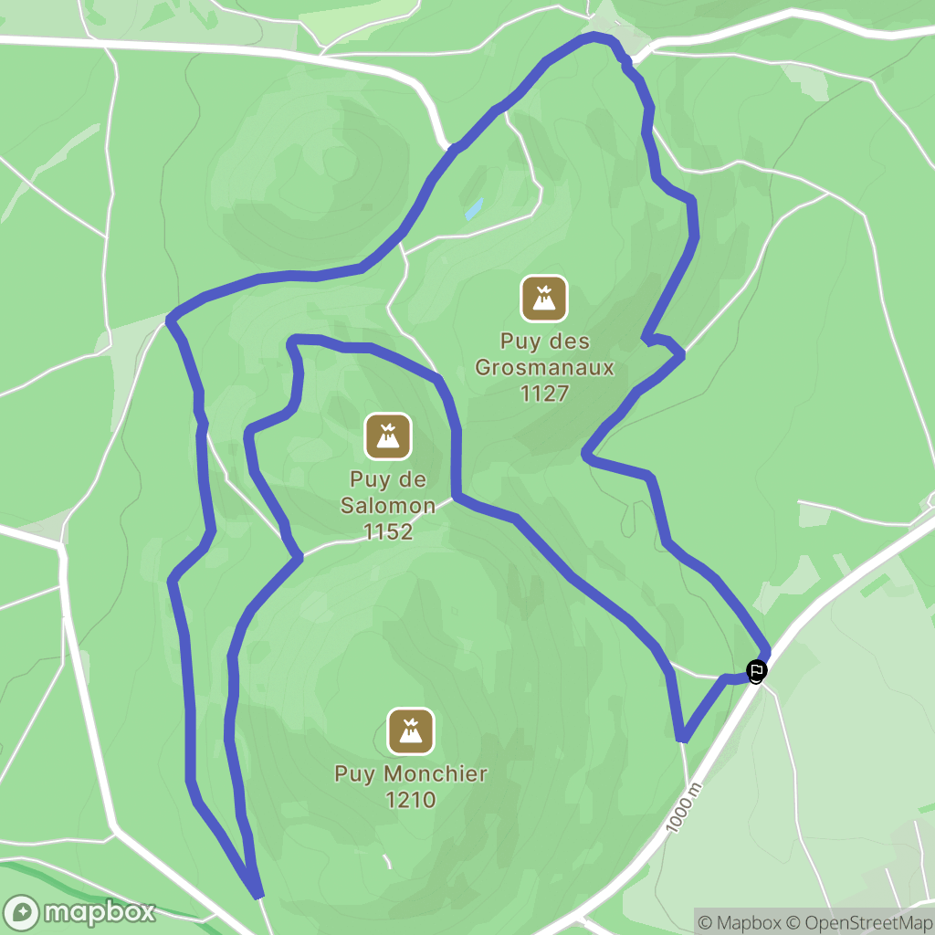 Saint-Genès-Champanelle : carte du parcours de randonnée - France