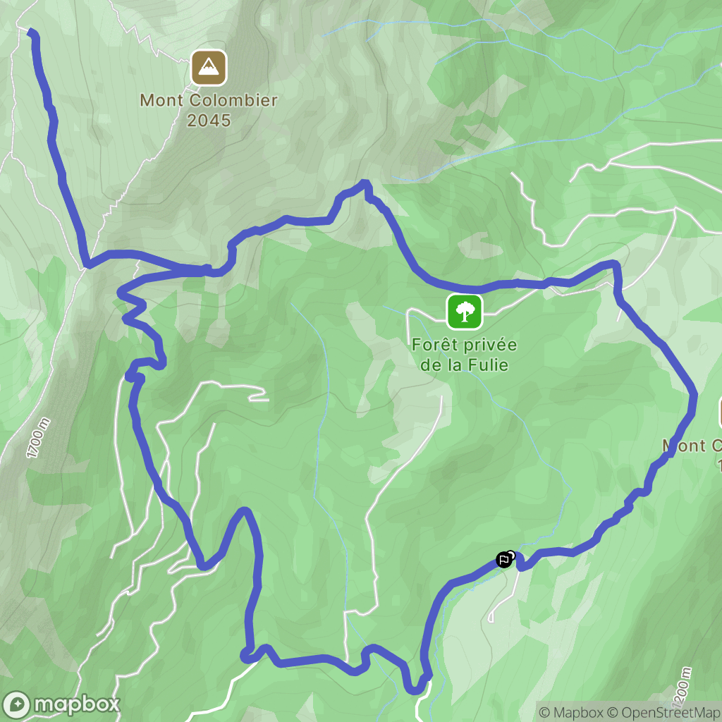 Aillon-le-Jeune : carte du parcours de randonnée - France