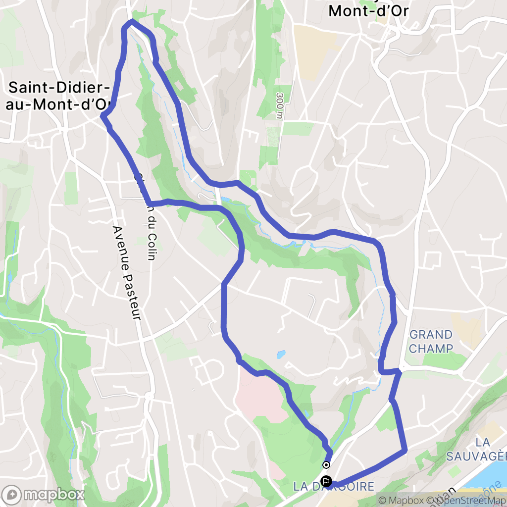 Lyon : carte du parcours de randonnée - France