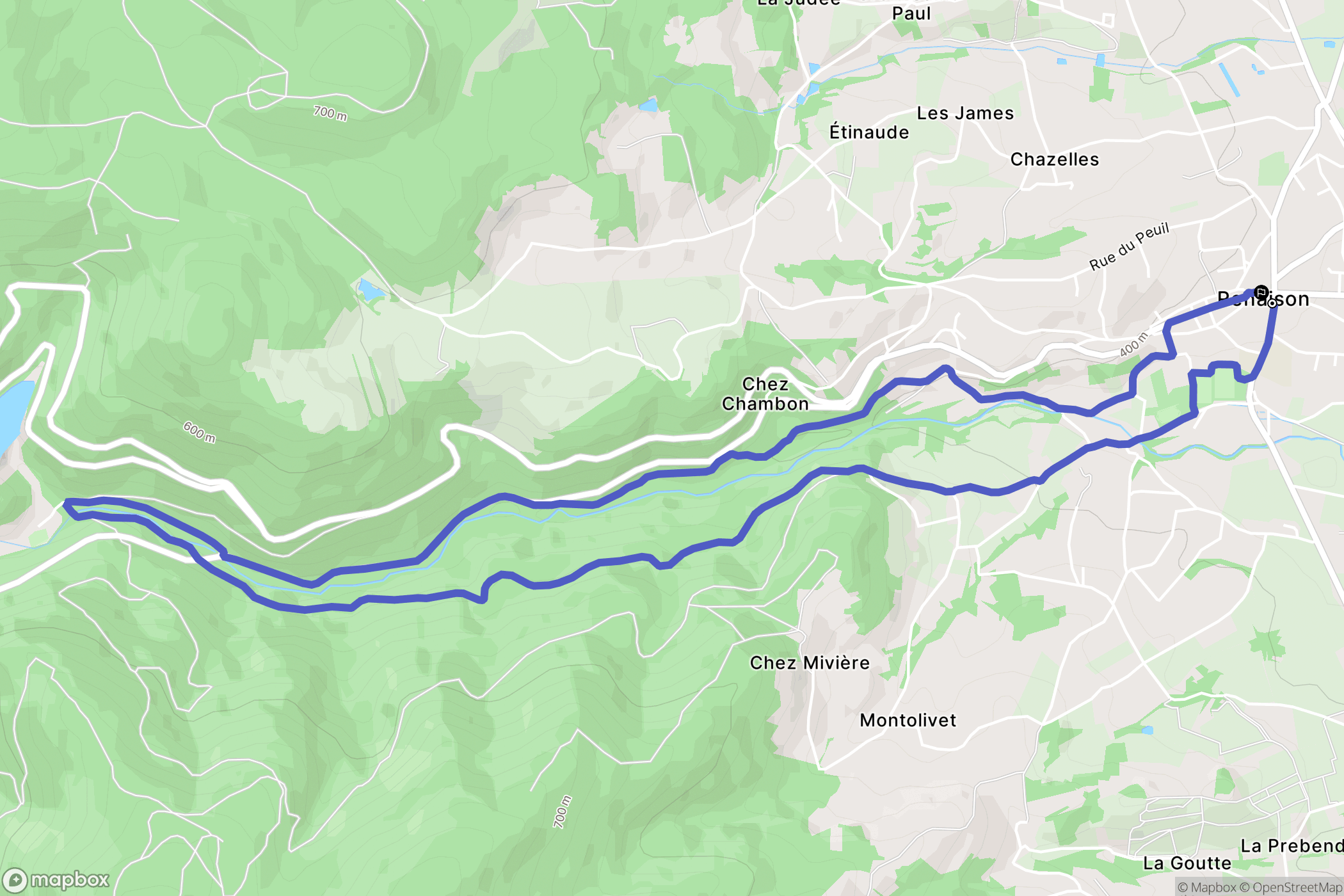 Renaison : carte du parcours de randonnée - France
