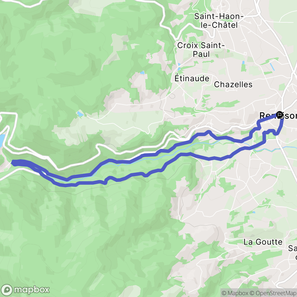 Renaison : carte du parcours de randonnée - France